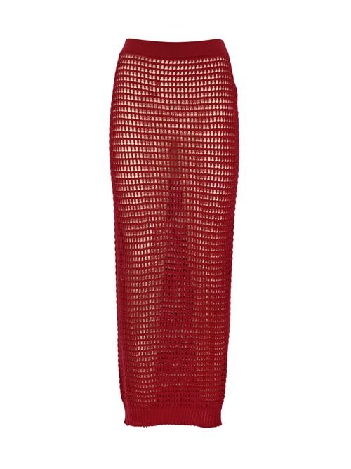 Gonna Oneida in lana traforata Merlot Liviana Conti | F5WA41D36-1